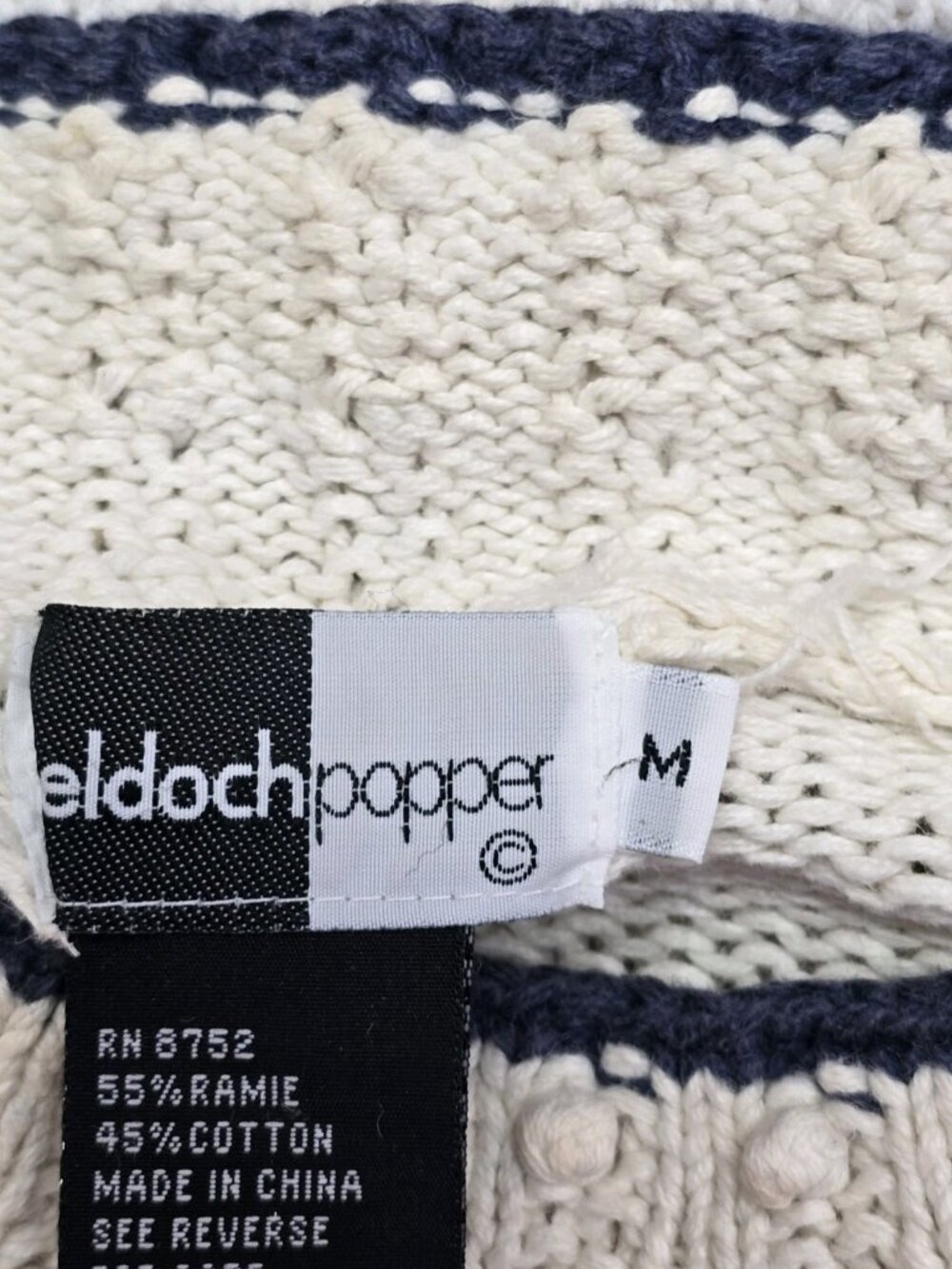 Beldoch Popper Floral Embroidered Knit Sweater Medium Cottagecore Shabby Chic - Picture 8 of 16
